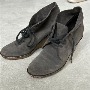 Gray Suede Ankle Boots